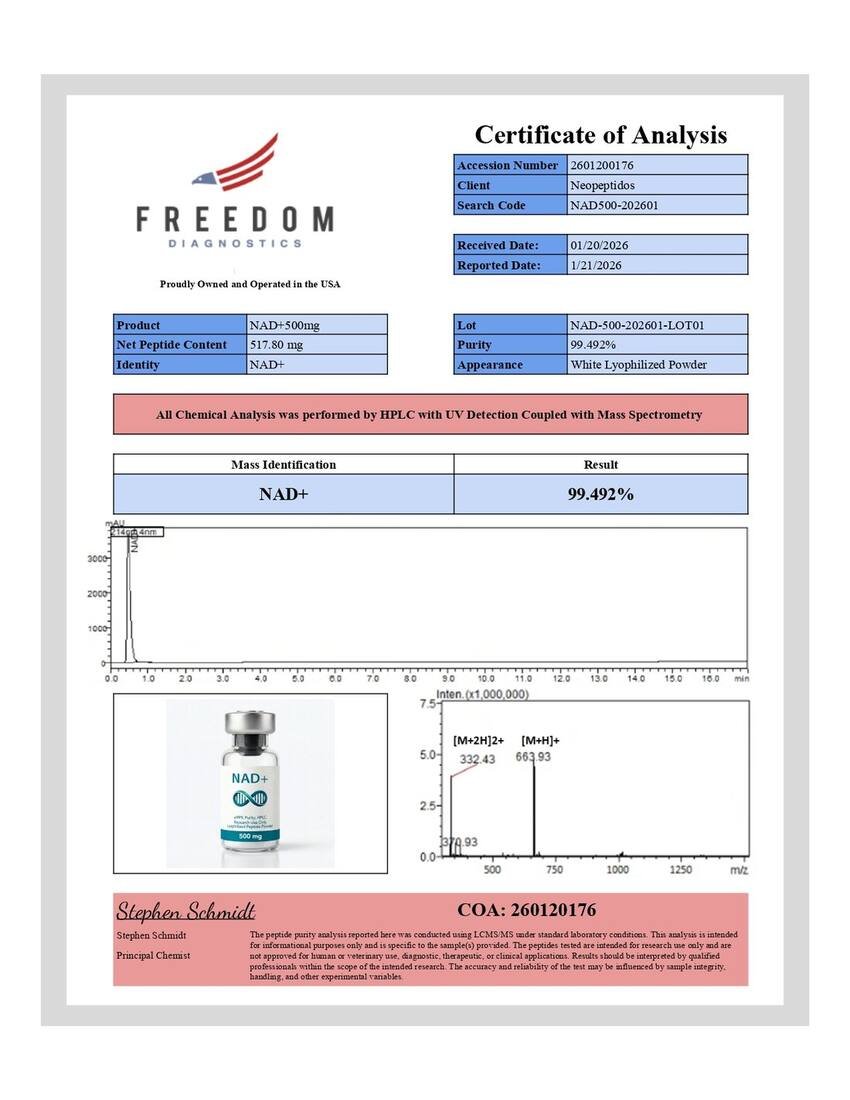 COA NAD+ 500mg